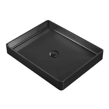 Whitehaus 10 Gauge Frame, RctnglrMatte Textured Above Mount Basin Set W/ Center D WHNPL1578-MBLK